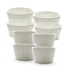 PRELUDE Jade系列羅紋餐碗 4入+湯碗 4入, 象牙, 2種