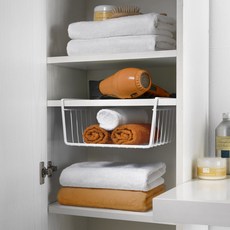 metaltex Babatex 層架下縫隙活用多用途置物籃, 白色, 1個