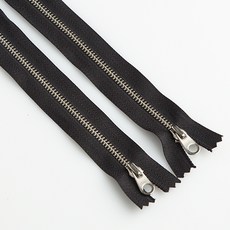 EASY-TAP 5號 圓頭鎳質拉鍊 63.5cm, 黑色, 2個