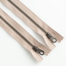 5號 古銅拉鍊 63.5cm 圓頭, 米色, 2個