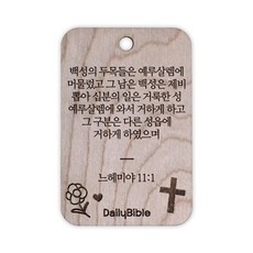 투제이 성경말씀 차량용 목걸이 Wood 느헤미야 11:1, 혼합 색상, 1개