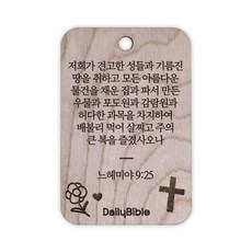 투제이 성경말씀 차량용 목걸이 Wood 느헤미야 9:25, 혼합 색상, 1개