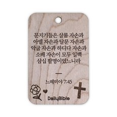 투제이 성경말씀 차량용 목걸이 Wood 느헤미야 7:45, 혼합 색상, 1개