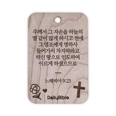 투제이 성경말씀 차량용 목걸이 Wood 느헤미야 9:23, 혼합 색상, 1개