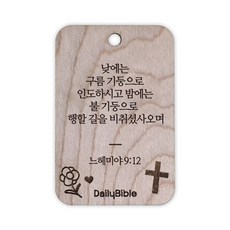 투제이 성경말씀 차량용 목걸이 Wood 느헤미야 9:12, 혼합 색상, 1개