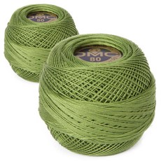 DMC 刺繡蕾絲線 80支 19號, 編號 3347, 2球