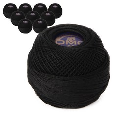 D-M-C No.19 80 梭織花邊線 10p, NOIR 編號, 10個