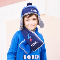 WINGHOUSE 男童美國隊長造型防寒帽+刷絨圍巾 MV0301