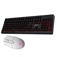 LG Electronics 鍵盤 GK1000 + Tirond 鼠標 T1 白色組合套組, 鍵盤 GK1000，鼠標 T1, 混色