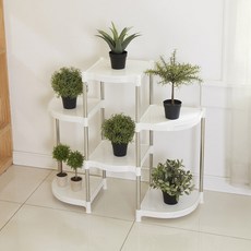 데코즈인 스페셜 물받이 화분정리대, 화이트 + 실버, 6단