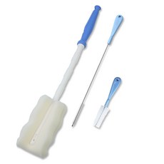 베이비베어 일자형 텀블러 세척솔 3종 세트, 블루, 1세트