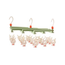 ANTS 折疊夾式晾衣架 綠色 19夾, 1個