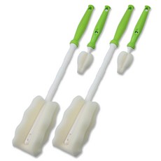 베이비베어 국내 제조 일자형 젖병솔세트, 2세트, 그린