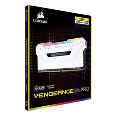 커세어 DDR4 32GB kit PC4-21300 CL16 VENGEANCE PRO RGB 데스크탑용 램 16GB WHITE 2p, CMW32GX4M2A2666C16W, 1개