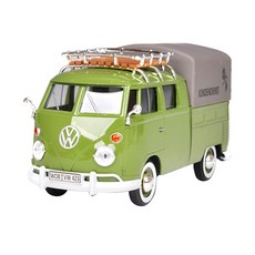 MOTOR MAX 1/24福斯T1皮卡車模型+車頂架+車罩, 綠色