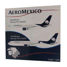 JCWings 1/200墨西哥航空 B767-200 XA-MAT stent鋅合金, 混色