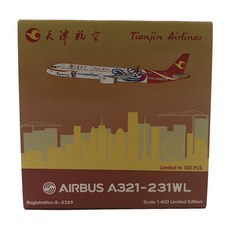 HYJLwings 1/400 Tianjin Airlines A321 SL B-8389 thirteenth games 비행기 다이캐스트, 혼합 색상, 1개