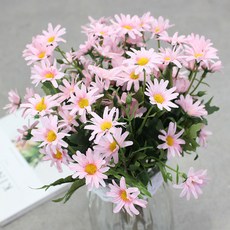 Black&White 室內設計人造花 雛菊叢, 粉紅色