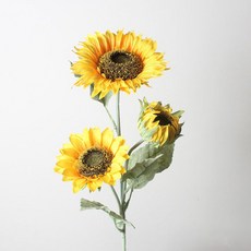 Black&White 室內設計人造大型向日葵枝, 黃色, 1個
