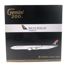 Gemini Jets 飛機壓鑄 1/200 南非航空公司 SAA A340-600 ZS-SNB, 混色