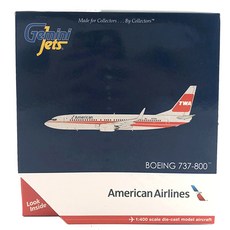 GeminiJets 비행기다이캐스트 1/400 American Airlines B737-800/w N915NN TWA retro, 혼합 색상, 1개