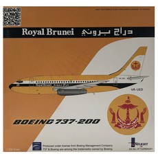 Inflight 1:200皇家汶萊航空B737-200 VR-UED飛機壓鑄, 混色