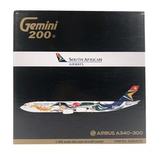 Gemini Jets 1:200 南非航空 A340-300 ZS-SXD Siyanqoba 飛機壓鑄, 混色