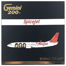 Gemini Jets 飛機壓鑄 1/200 印度香料航空 B737-800/w VT-SZK 員工徽標噴氣機, 混色