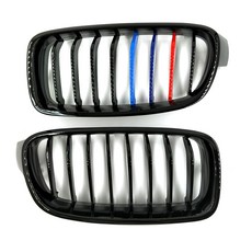 YUCEHNG BMW 3 시리즈 F30 F35 2012-2016년형 M edition 프론트그릴커버 유광블랙, 1세트
