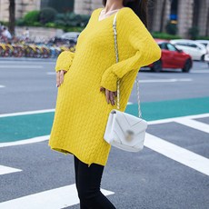 스위트나인 임부복 V넥 루즈핏 롱스웨터