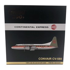 GeminiJets 1:200 Continental Airlines CV-580 N73106 紅色塗裝 飛機壓鑄, 混色
