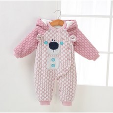 Mom's care 熊熊印花加厚款冬季連身衣