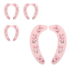 Block Mart 浴室馬桶坐墊 S, 粉色兔子, 4入