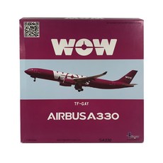 Inflight飛機模型 1/200 WOW Air A330-300 TF-GAY, 混色