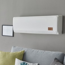 쁘리엘르 모던스퀘어 니트 스판 벽걸이 에어컨커버, 화이트