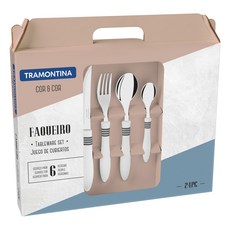TRAMONTINA 西式餐具組 24入, 白色的, 1套