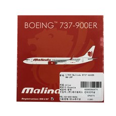 Phoenix 1:400 Malindo B737-900ER 9M-LNF 비행기 다이캐스트, 혼합 색상, 1개