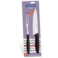 [쿠팡수입] 트라몬티나 플레누스 카빙세트 2p세트 블랙 23498010, 1세트, 17.8cm chef's knife + carving fork