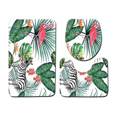 DM 알럽홈 플라밍고 욕실 매트 3종 세트, TYPE7