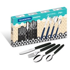 TRAMONTINA 西式餐具組 24入, 黑色的, 1套
