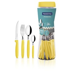 TRAMONTINA 西式餐具組 24入, 黃色的, 1套