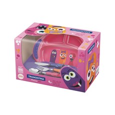 트라몬티나 몬스터키즈 어린이 스푼포크 4p세트 23799499, 핑크, 1세트