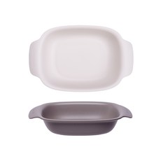 NIneware 韓國產Friends方形義大利麵碗, 象牙白+灰色, 1組