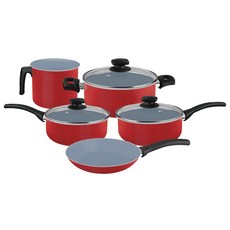 트라몬티나 퀘벡 쿡퀘어 냄비프라이팬 세트 20799756, 레드, 5종