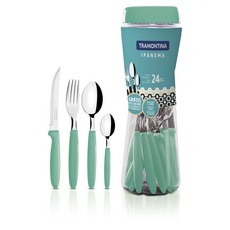 TRAMONTINA 西式餐具組 24入, 綠色, 1套