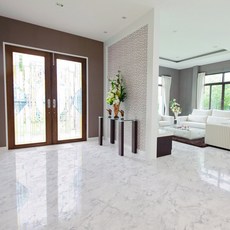 World Design 地板用大理石紋貼膜 HBS-706, 白色, 100 x 400 cm