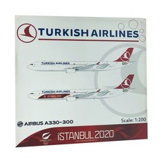 JCWings 1/200土耳其航空A330-300 TC-JNI iSTANBUL2020支架 飛機壓鑄模型, 混色