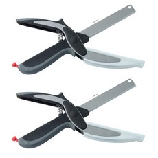 이노타임 스마트커터 다용도 도마가위, 블랙실버, 2개