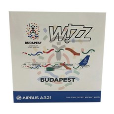 JCWings飛機壓鑄模型 1:400|Airbus A321 Wizz Air HA-LXJ 布達佩斯 2024, 混色