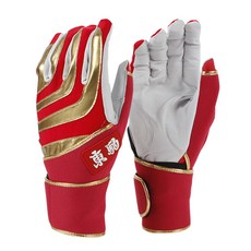 Tohkoma 東駒 專業款護腕打擊手套 雙手用, 紅色 + 金色